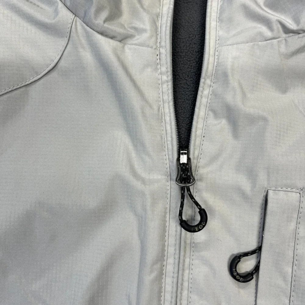 Mens IZOD Sleeveless Full‎ Zip Fleece Lined Vest Jacket Beige/Gray Sz Large